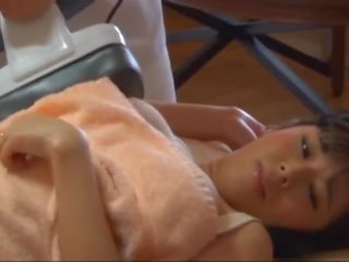 Japanese Cheating wife get massage fuck infornt of his Husband.