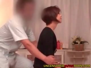 Uncensored Japanese sex movie Massage Room dirty clip with superior MILF