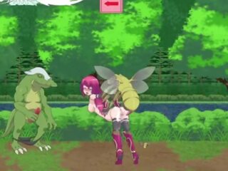 Guild meister &vert; peringkat 1 &vert; scarlet berambut teman wanita subdued oleh lizard monsters dan bos kepada mendapatkan beliau faraj diisi dengan beban daripada air mani &vert; hentai permainan gameplay p1