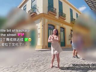 YimingCuriosity依鸣 - Havana Sunset x rated film Vlog / Asian Chinese escort rough blowjob and doggy on balcony!