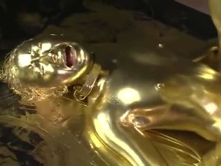 זהב bodypaint מזיין יפני פורנו