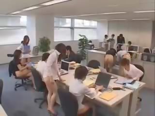 Beautiful Asian group of secretaries naked